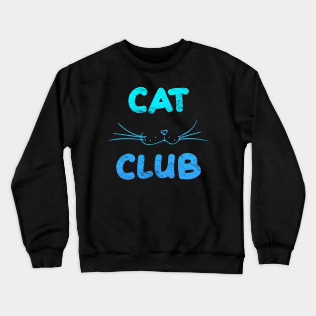 Cat Club - Blue Crewneck Sweatshirt by Scailaret